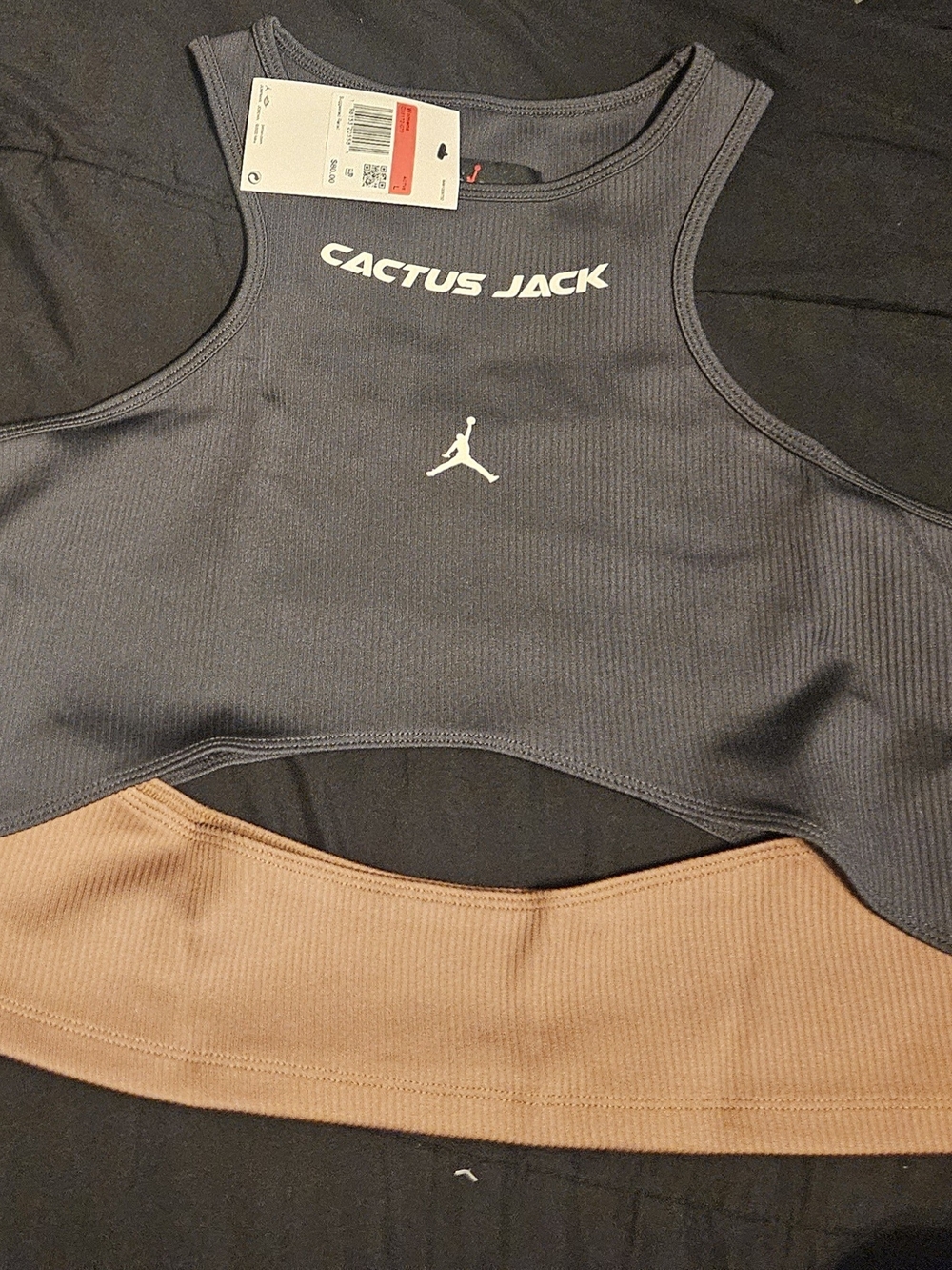 Jordan Cactus Jack Ribbed Crop Tank - Black & Brown